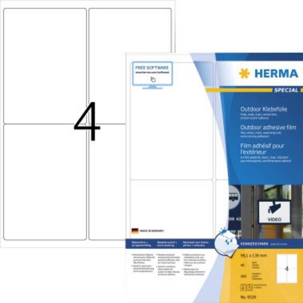 Herma 9539 Folien-Etiketten 99.1 x 139mm Folie, matt Weiß 160 St.