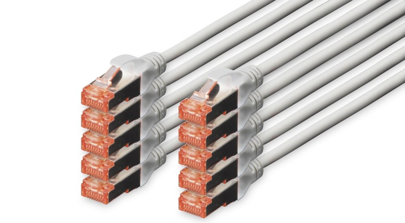 Digitus CAT 6 S/FTP patch cable, 10 pieces - Digitus CAT 6 S/FTP