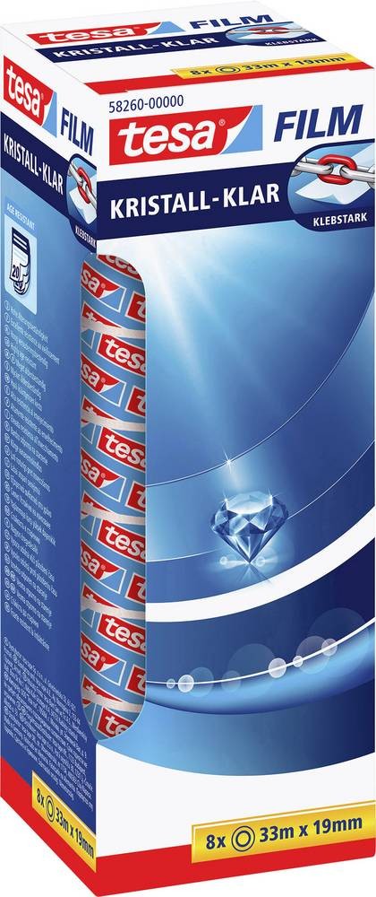Tesa 58260-00000-00 Klebeband kristall-klar Transparent (L x B) 33m x