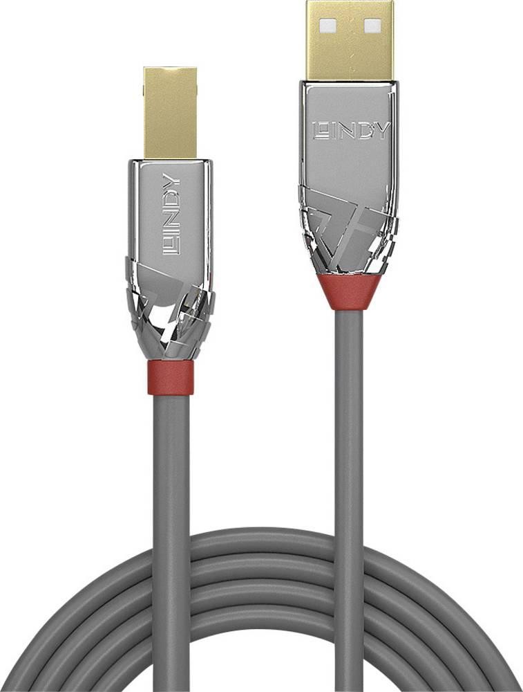 LINDY USB-Kabel USB 2.0 USB-A Stecker, USB-B Stecker 7.50m Grau 36645