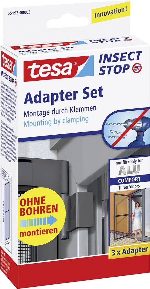 Tesa 55193-03 adaptor Alu Comfort Fliegengitter Adapter-Set suitable