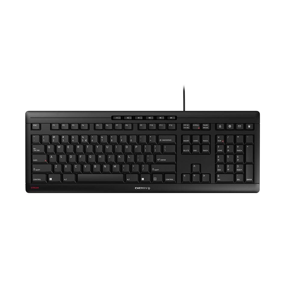 CHERRY STREAM keyboard Office USB QWERTY US English Black - CHERRY