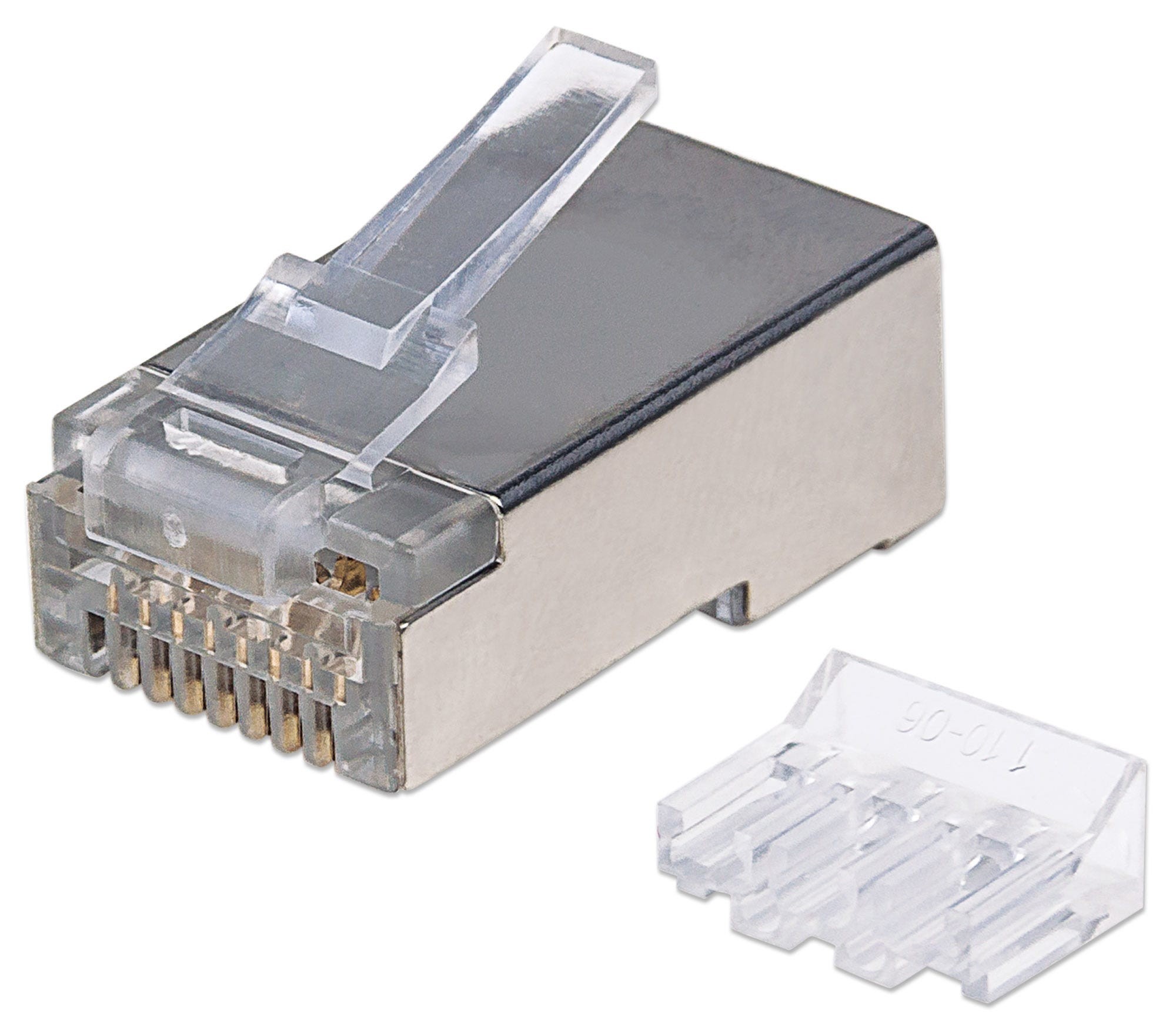 Intellinet 90er-Pack Cat6A RJ45-Modularstecker STP 3-Punkt-