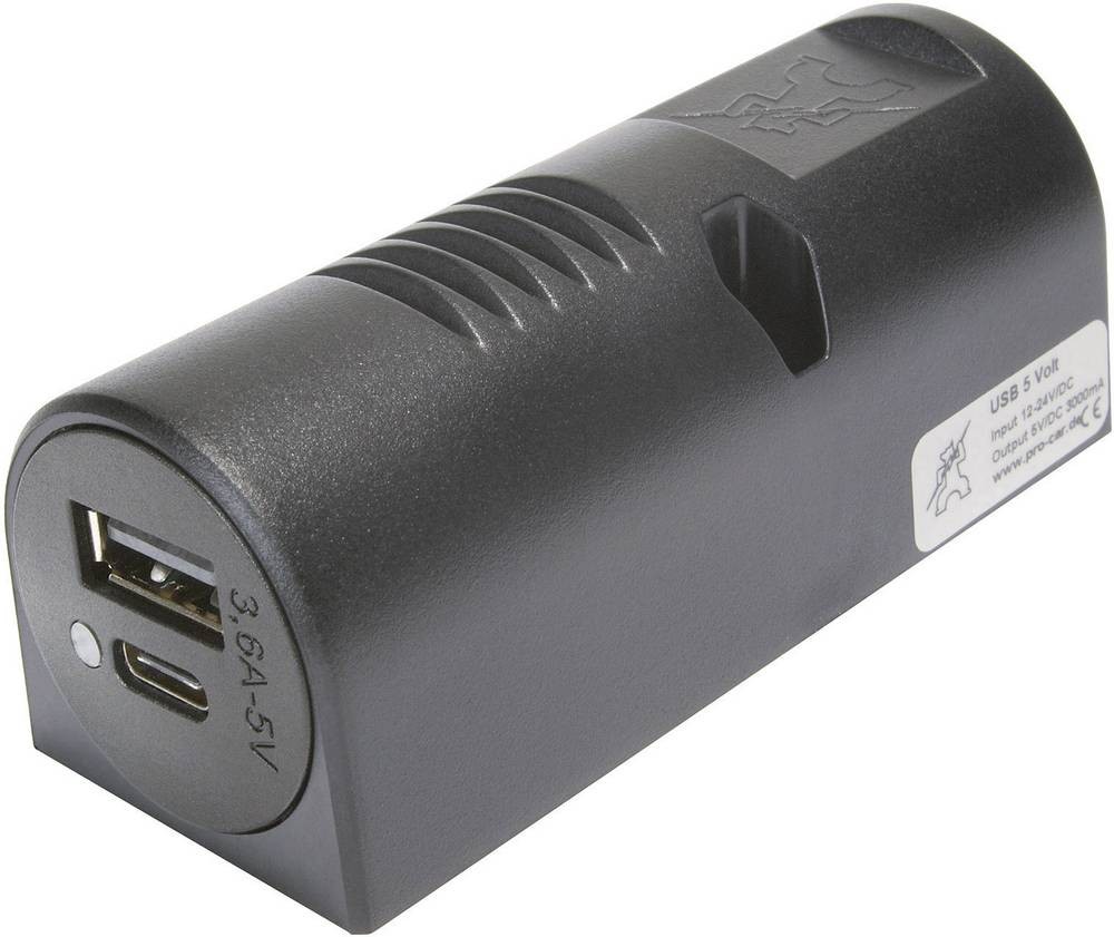 ProCar Aufbau-Power USB-C /A Doppelsteckdose 12 or 24 V/DC