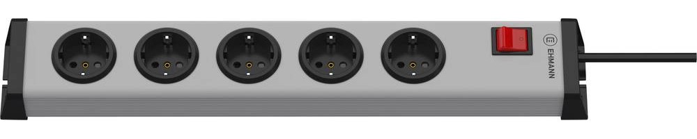 Ehmann 0201x00052303 Steckdosen-Verteiler grey, black Schutzkontakt 1