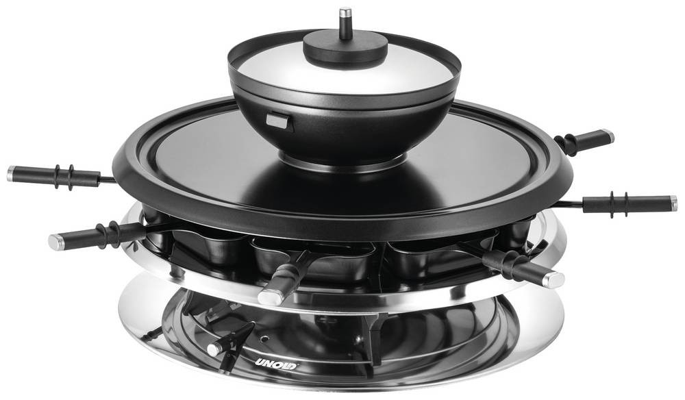 Unold 48726 raclette grill 8 person(s) 1300 W Black, Stainless steel -