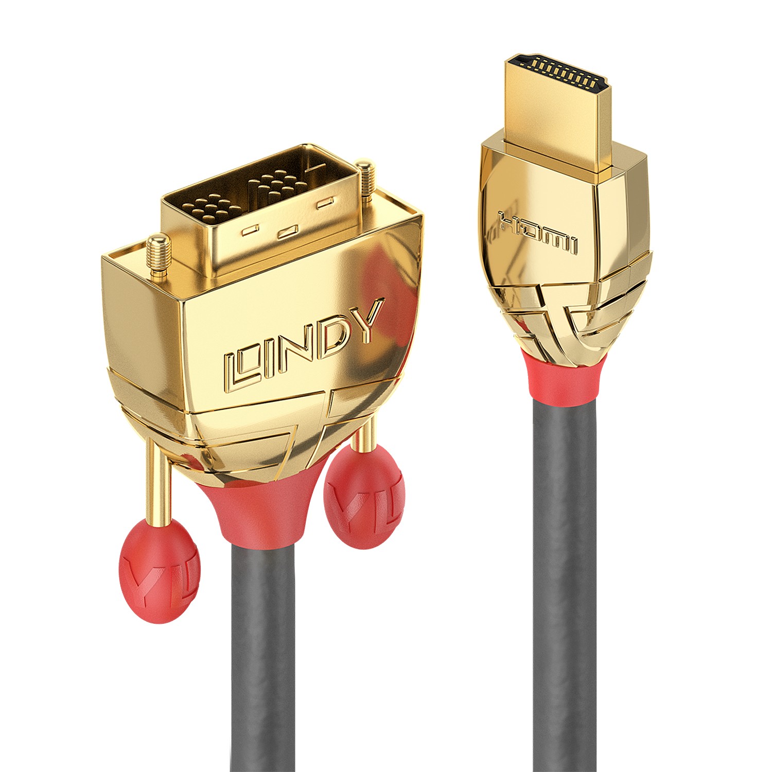 Lindy 10m HDMI to DVI-D Cable, Gold Line - Lindy 10m HDMI to DVI-D