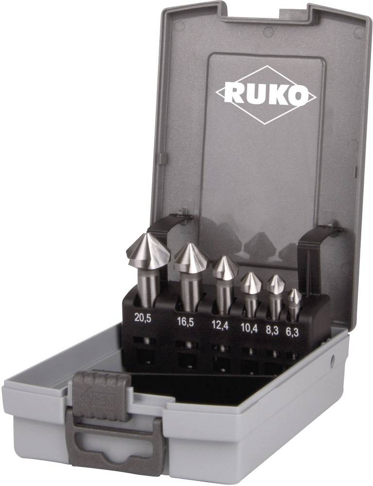 RUKO 102152RO Kegelsenker-Set 6.3 mm, 8.3 mm, 10.4 mm, 12.4 mm, 16.5