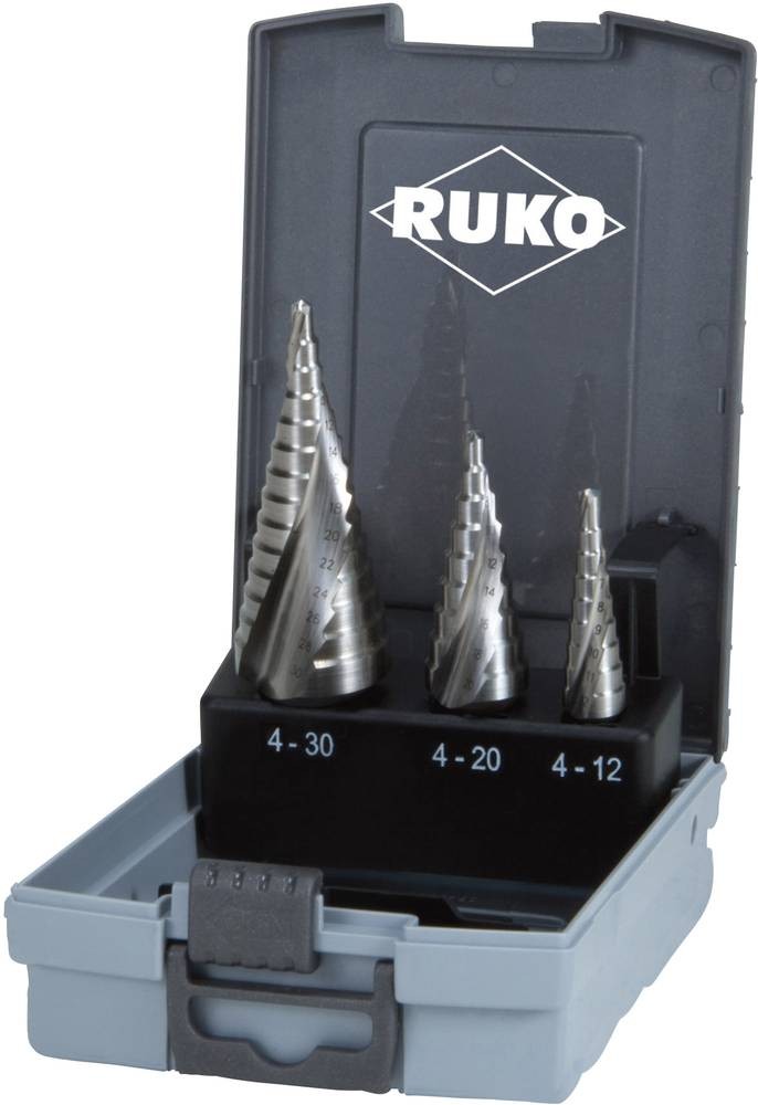 RUKO 101026RO HSS Stufenbohrer-Set 3teilig 3-Flächenschaft 1 Set