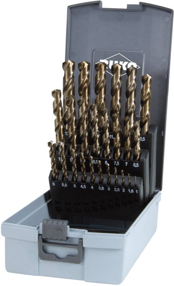 RUKO 215215RO HSSE-Co 5 Metall-Spiralbohrer-Set 25teilig 1 mm, 1.5 mm,