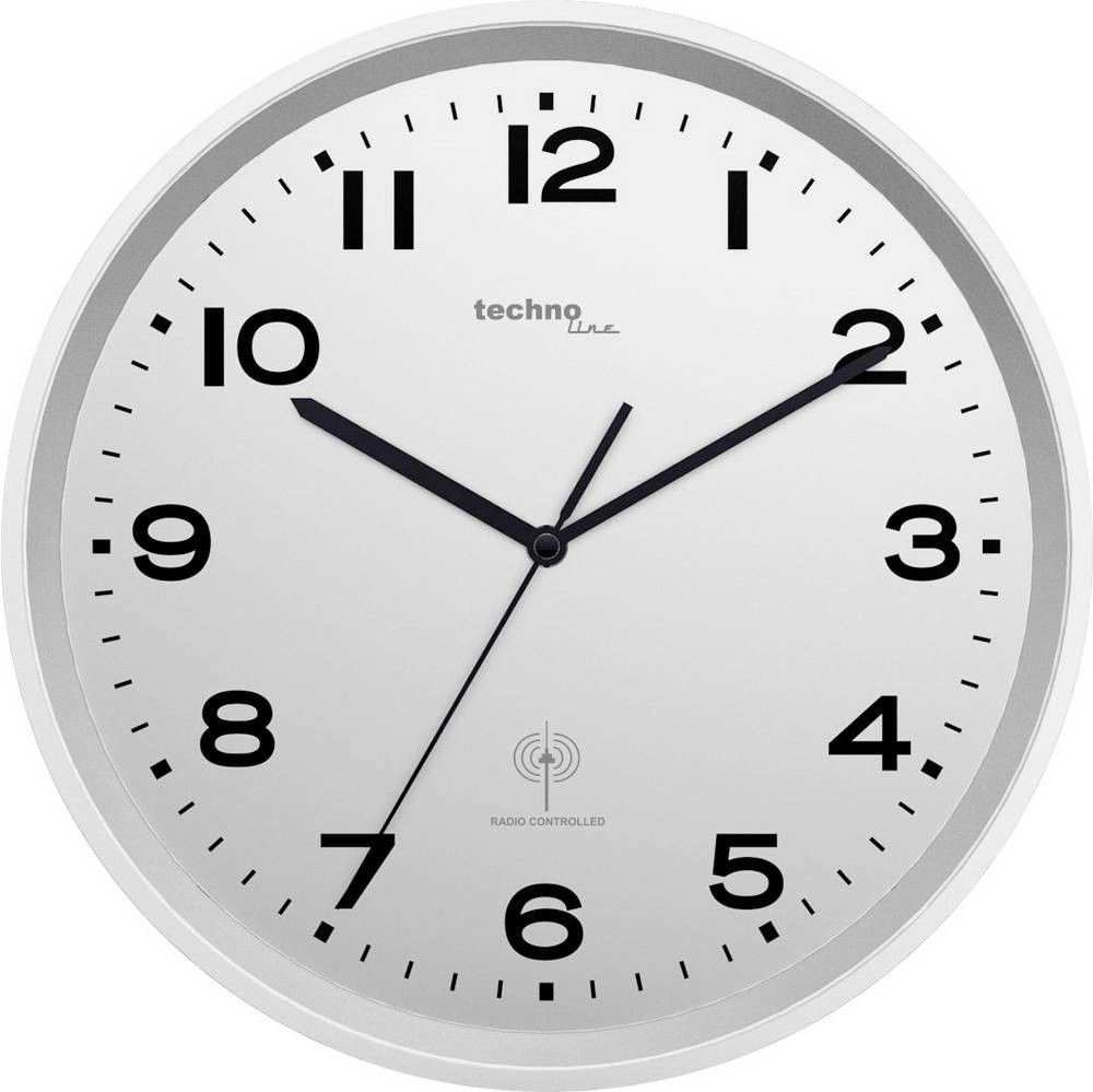 Techno Line WT 8500-2silber Funk Wanduhr 30cm x 41mm Silber