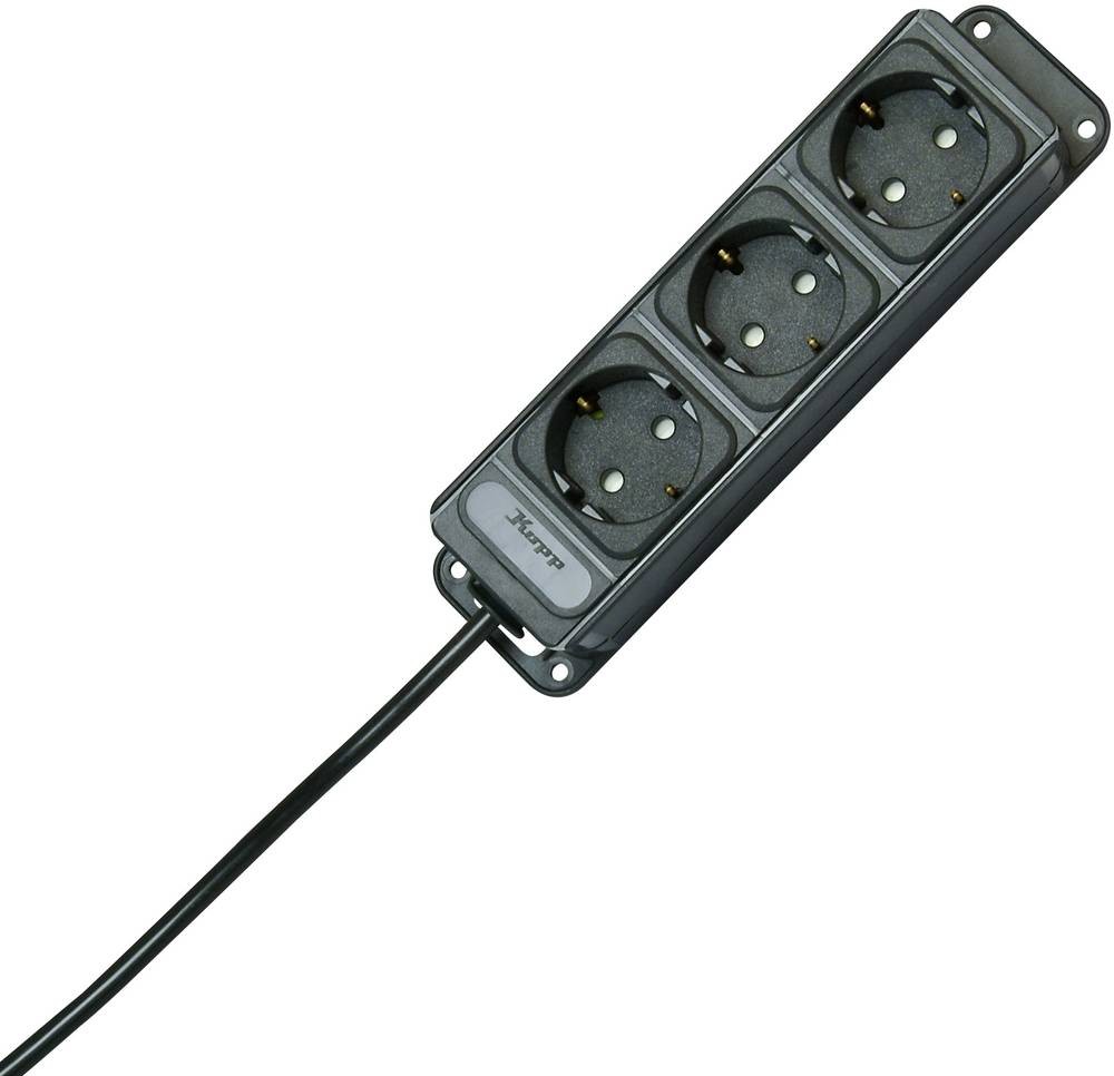 Kopp 127015013 power strip 3fach anthracite Schutzkontakt 1 pc(s)
