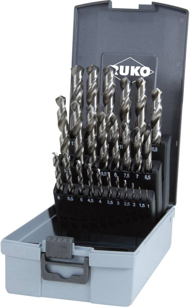 RUKO 214215RO HSS-G Metall-Spiralbohrer-Set 25teilig 1 mm, 1.5 mm, 2