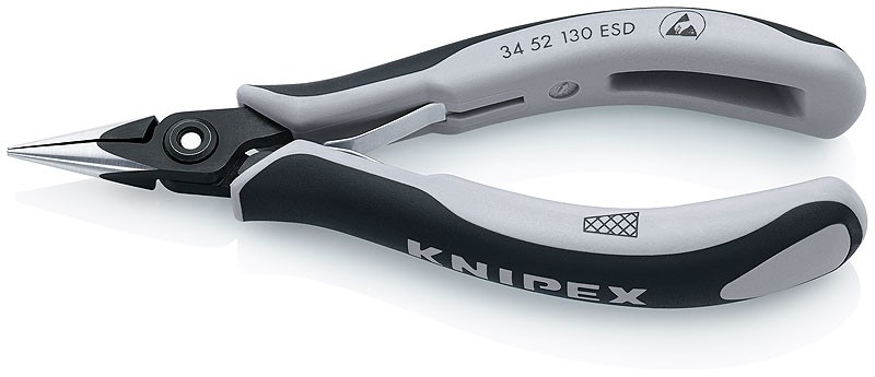 Knipex 34 52 130 ESD ESD Flachrundzange Chrom-Vanadium