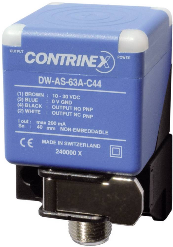 Contrinex Induktiver Näherungsschalter 40 x 40mm not bündig PNP DW-