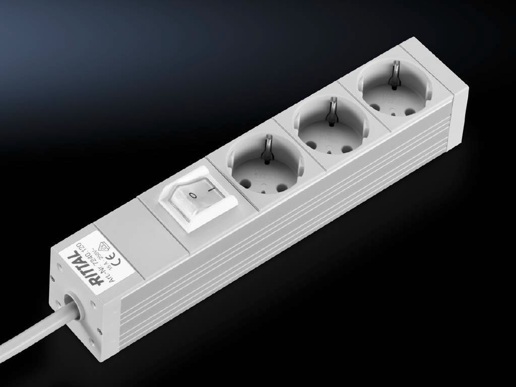 Rittal DK 7240.120 regleta de clavijas de enchufe 3-fach, con