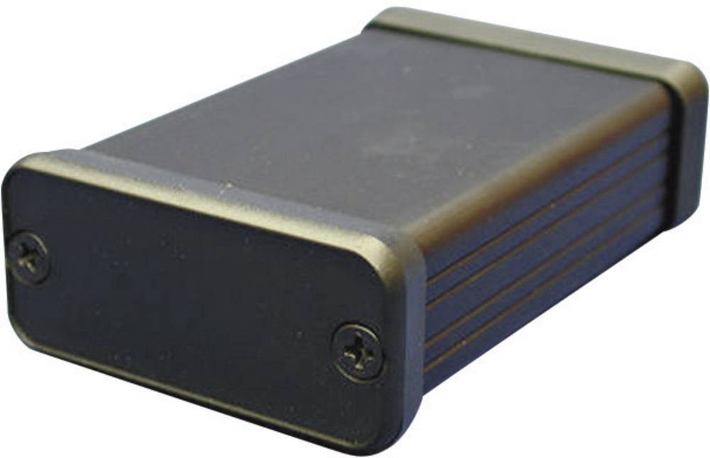 Hammond 1455 Series Black Aluminium Enclosure, IP54, Black Lid, 220 x