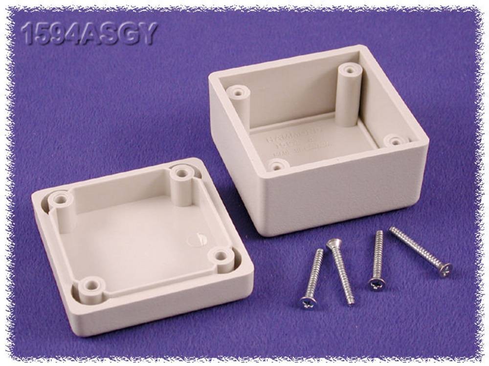 Hammond 1594 Series Grey ABS Enclosure, IP54, Grey Lid, 56 x 56 x
