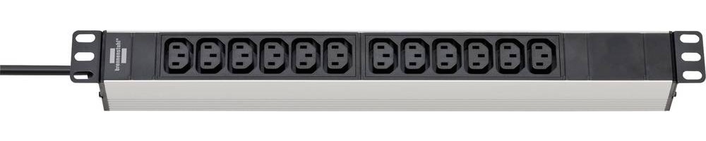 Brennenstuhl 1390007112 Steckdosenleiste 19 Zoll 12fach Silber,
