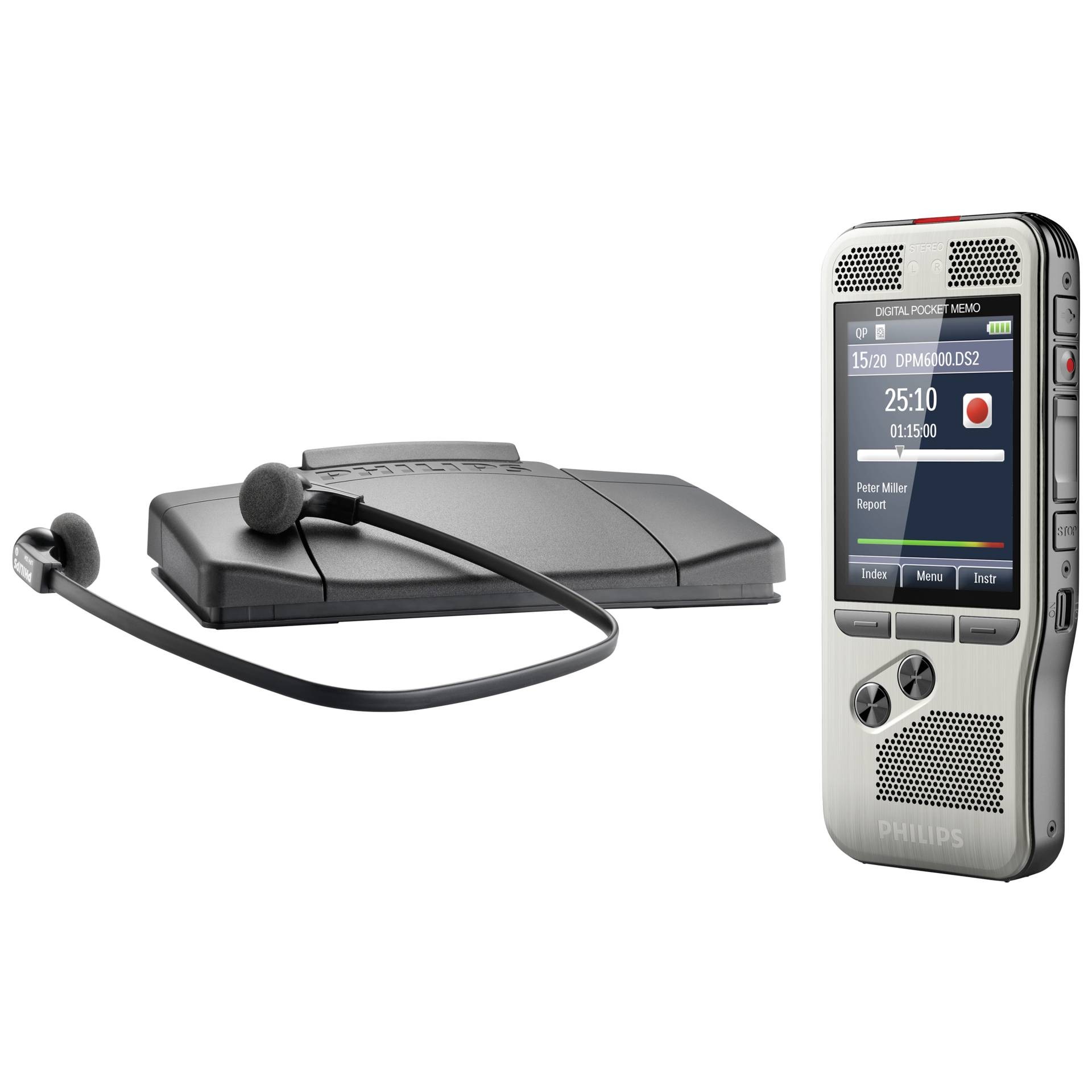 PHILIPS PocketMemo DPM6700 digitales Diktiergerät-Set 4 GB