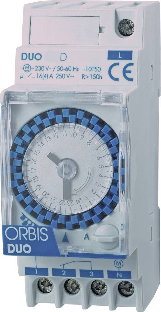 ORBIS Zeitschalttechnik DUO D 230V Hutschienen-Zeitschaltuhr analog