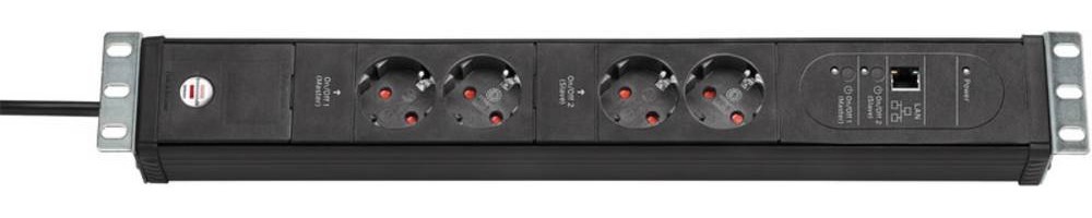 Brennenstuhl 1156057984 Main/Follow-multiprise noir Schutzkontakt 1