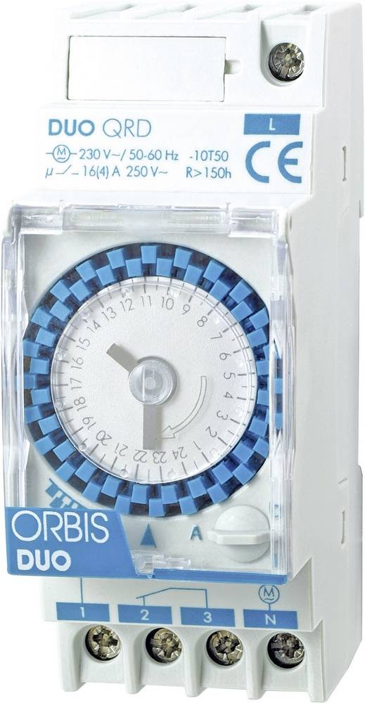 ORBIS Zeitschalttechnik DUO QRD 230V Hutschienen-Zeitschaltuhr analog