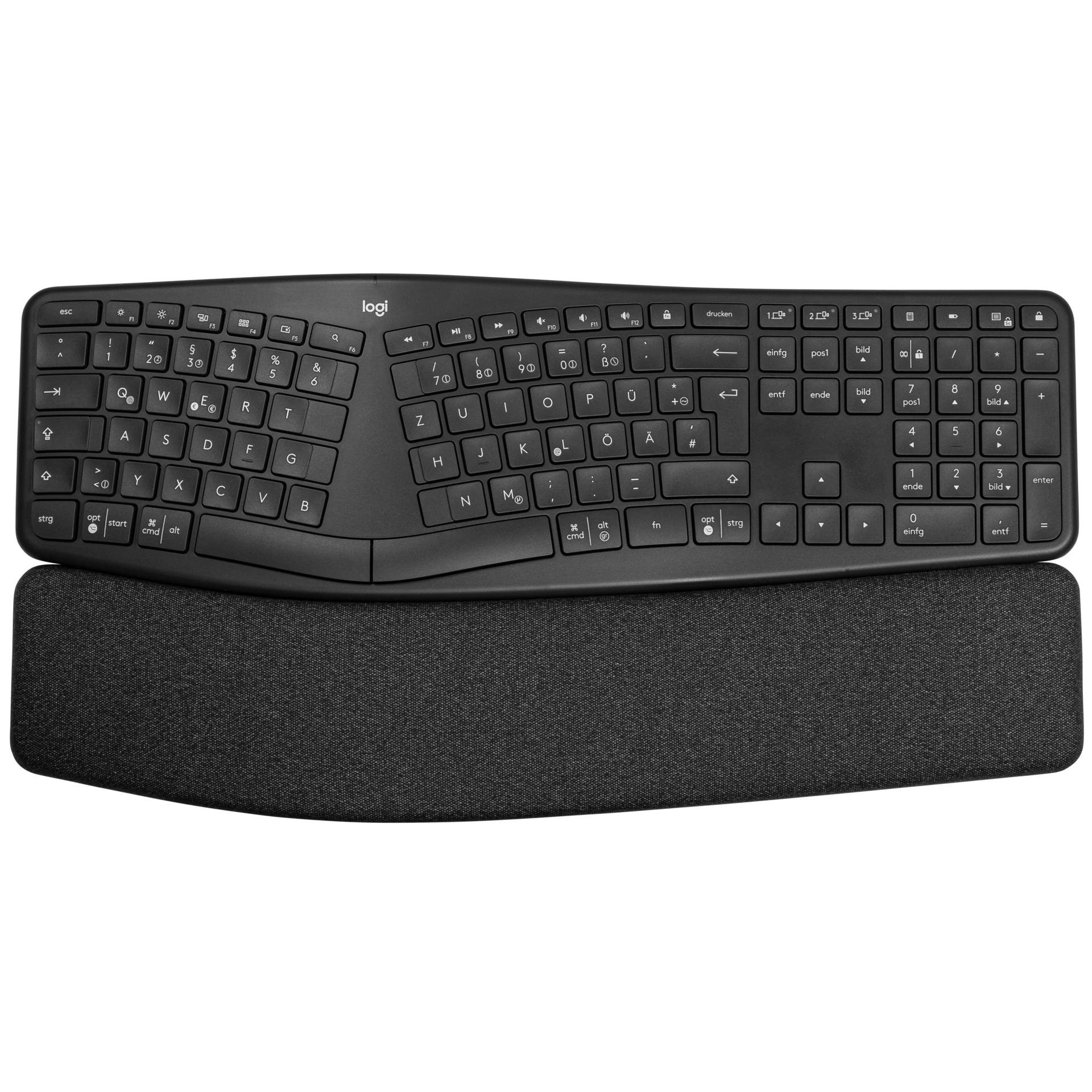 Logitech Ergo K860 Funktastatur Deutsch, QWERTZ ergonomische