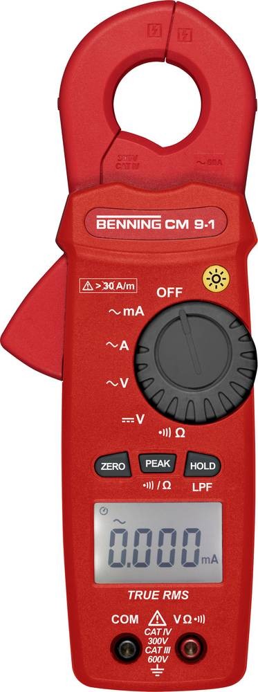 Benning CM 9-1 Stromzange digital CAT IV 300 V Anzeige (Counts): 6000