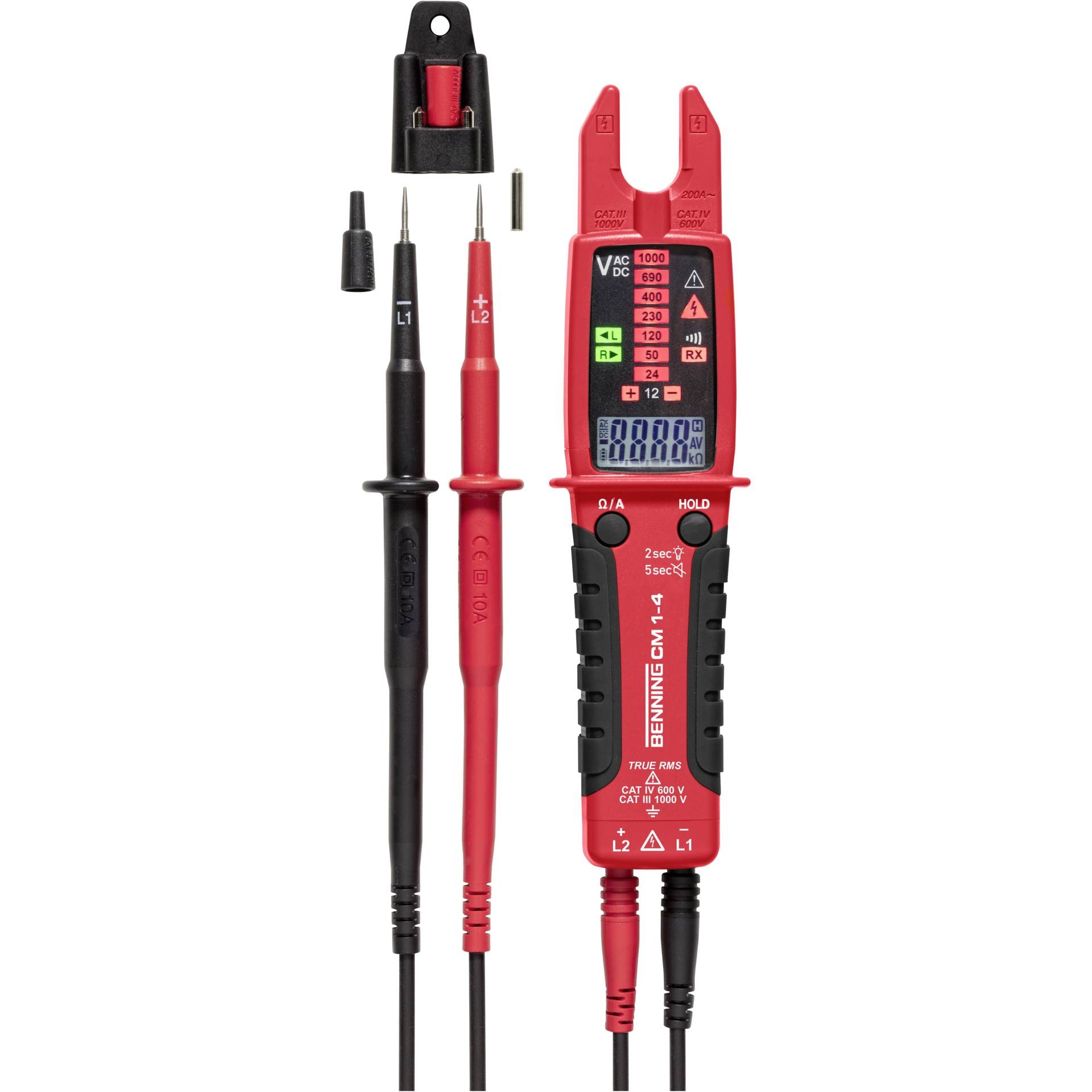 Benning CM 1-4 Stromzange digital CAT III 1000 V, CAT IV 600 V