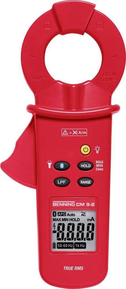 Benning CM 9-2 Stromzange digital Datenlogger CAT IV 300 V Anzeige (
