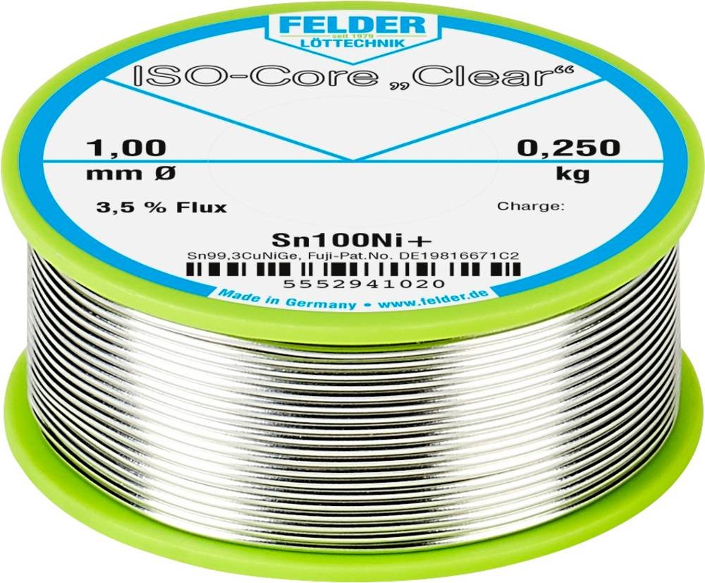 Lötdraht ISO-Core Clear 1mm 250g Sn100Ni+ FELDER