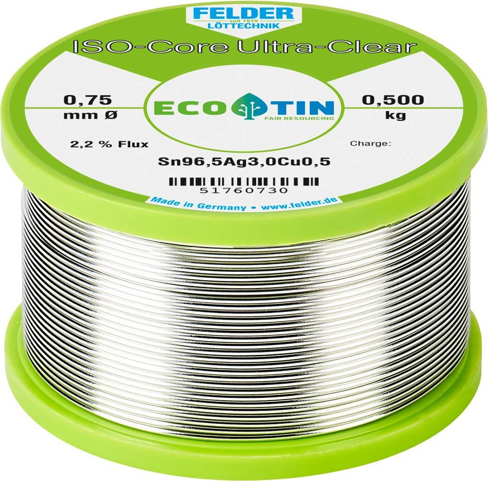 Felder ISO-Core \ Ultra Clear\ SAC305 Lötzinn Spule Sn96,5Ag3Cu0,5