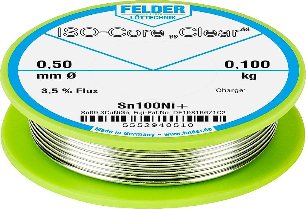 Felder ISO-Core \ Clear\ Sn100Ni+ Lötzinn Spule Sn99,25Cu0,7Ni0,05