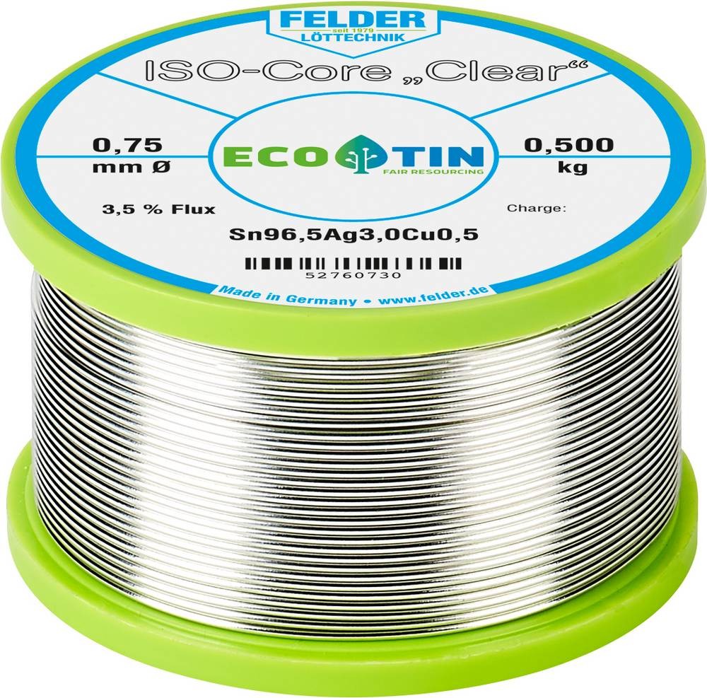 Felder ISO-Core \ Clear\ SAC305 Lötzinn Spule Sn96,5Ag3Cu0,5 0.