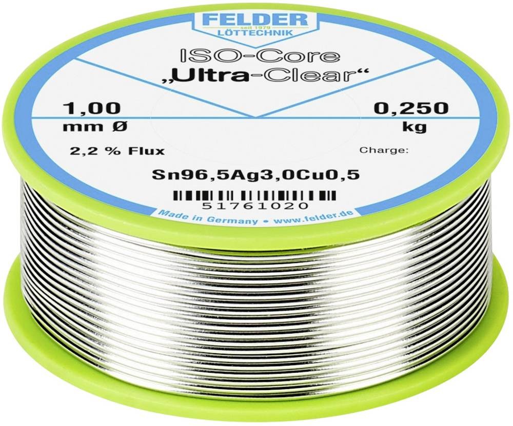 Felder ISO-Core \ Ultra Clear\ SAC305 Lötzinn Spule Sn96,5Ag3Cu0,5