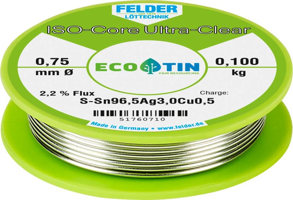 Felder ISO-Core \ Ultra Clear\ SAC305 Lötzinn Spule Sn96,5Ag3Cu0,5