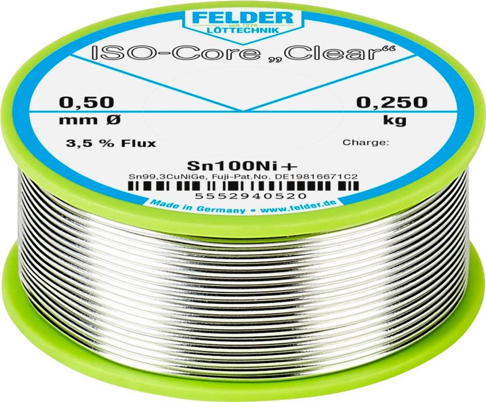 Felder ISO-Core \ Clear\ Sn100Ni+ Lötzinn Spule Sn99,25Cu0,7Ni0,05