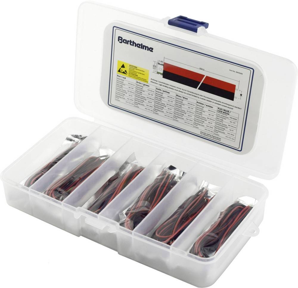 Barthelme LED-Sortiment Rot, Blau, green, Gelb, Amber, Kalt white 50
