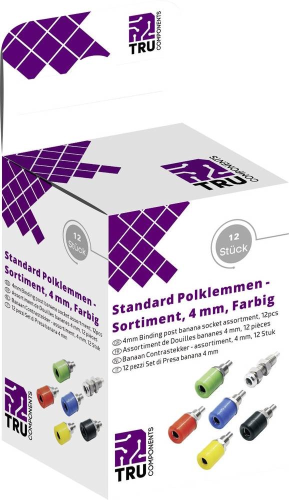 TRU COMPONENTS Laborsteckverbinder-Sortiment Buchse, Einbau vertikal