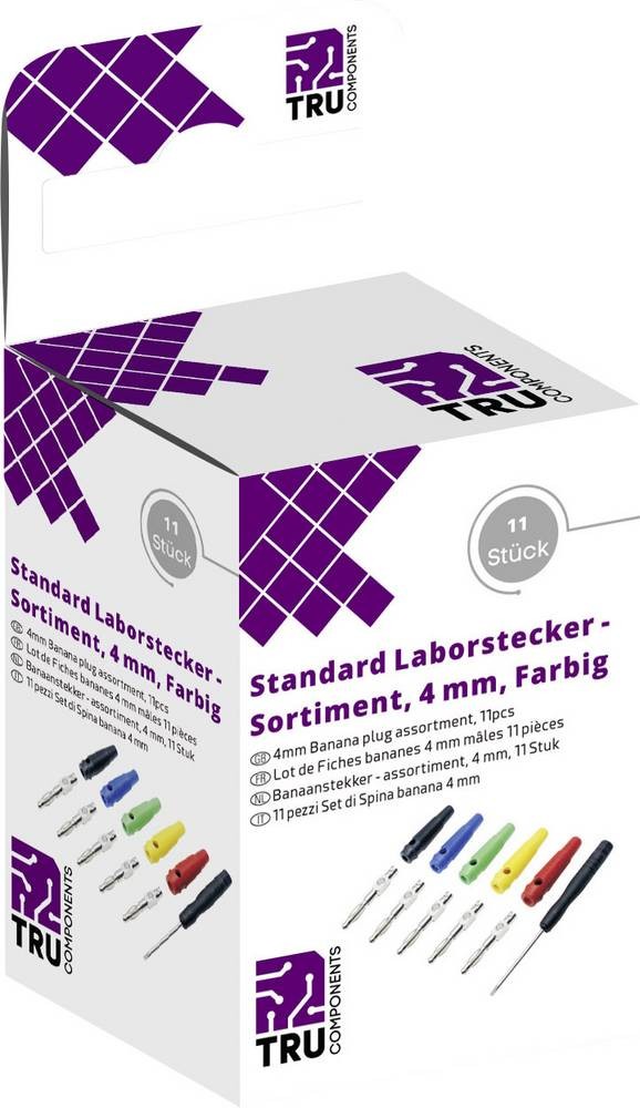 TRU COMPONENTS Laborsteckverbinder-Sortiment Stecker, gerade Stift-Ø: