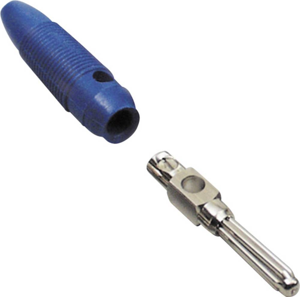 TRU COMPONENTS Büschelplug Stecker, gerade Stift-Ø: 4mm blue 100St.