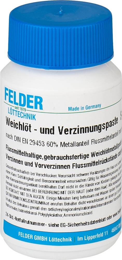 Felder Weichlöt- and Verzinnungspaste Inhalt 250g