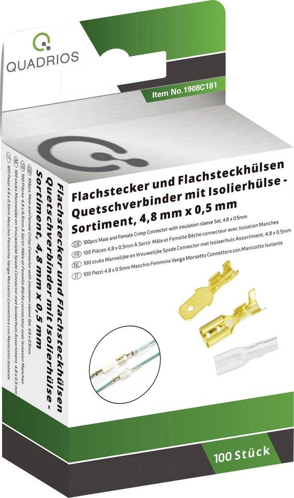 Quadrios 1908C181 Quetschverbinder-Sortiment 0.50mm² 1mm² Messing,