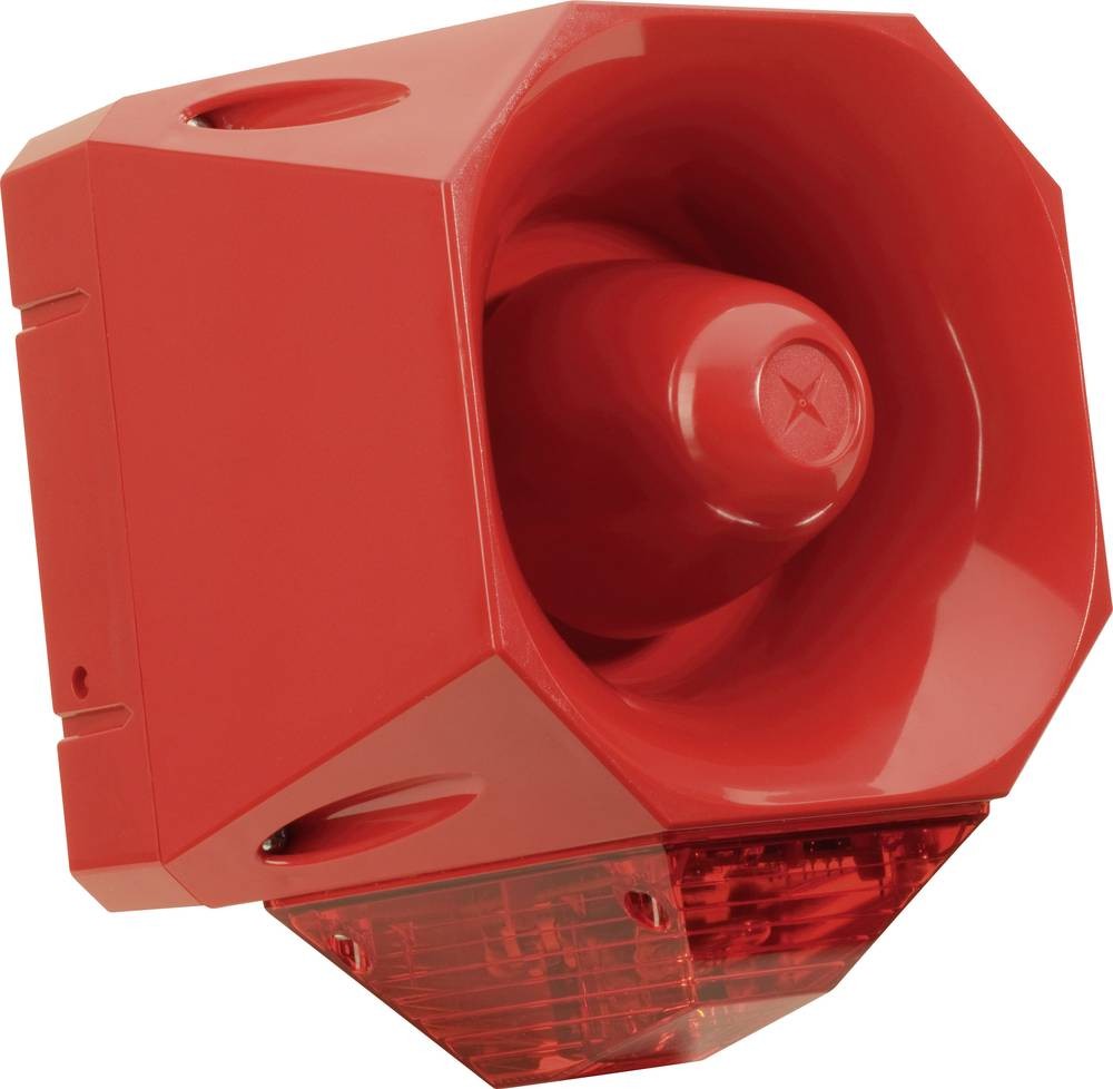 ComPro Kombi-Signalgeber Asserta AV Rot Blitzlicht, Dauerton 24 V/DC