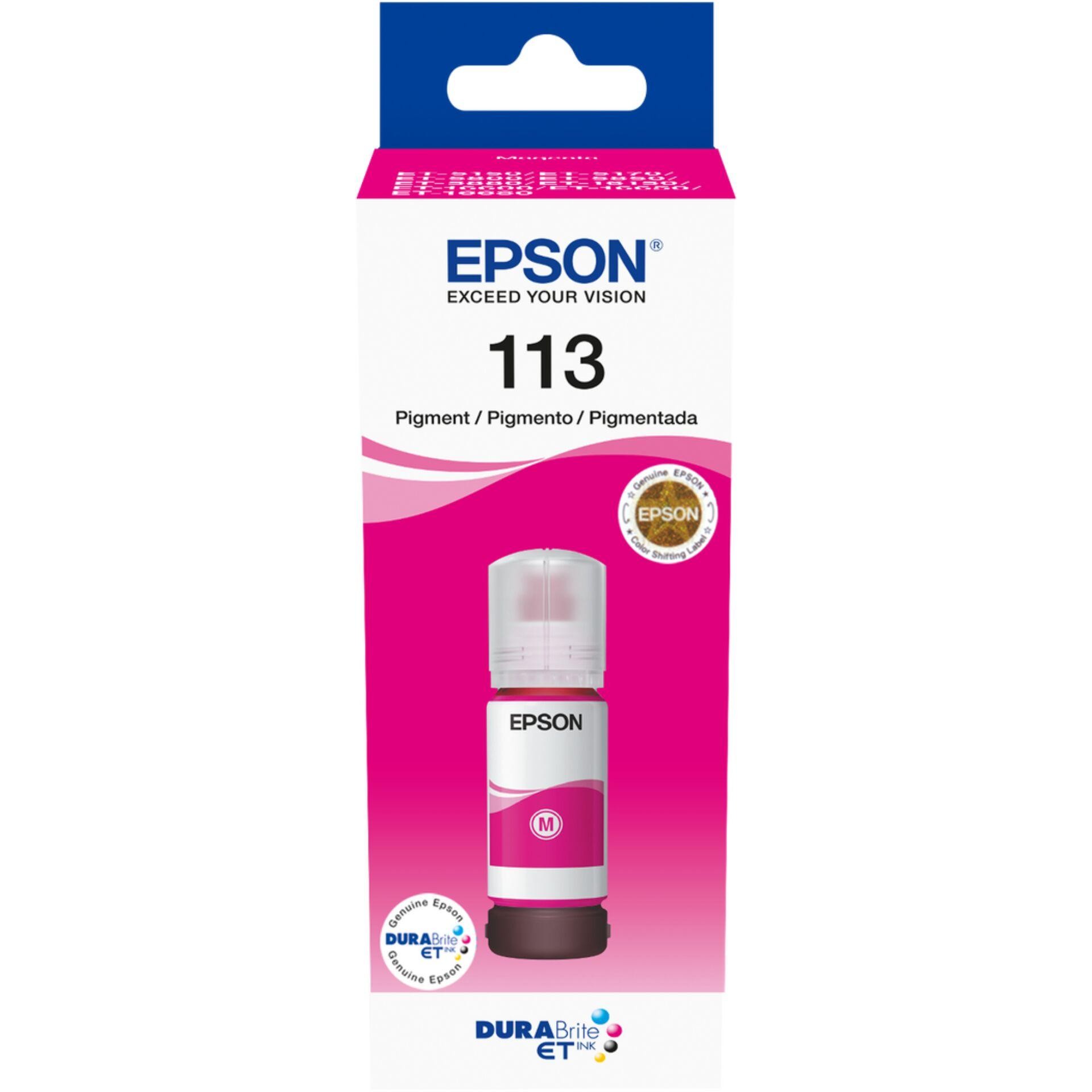 Epson 113 EcoTank Pigment Magenta ink bottle - Epson 113 EcoTank