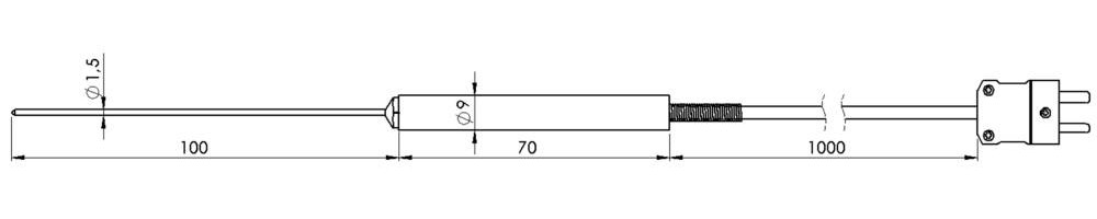 Greisinger GES20-K-1-L01 Lebensmittelfühler -65 up to +550°C Fü