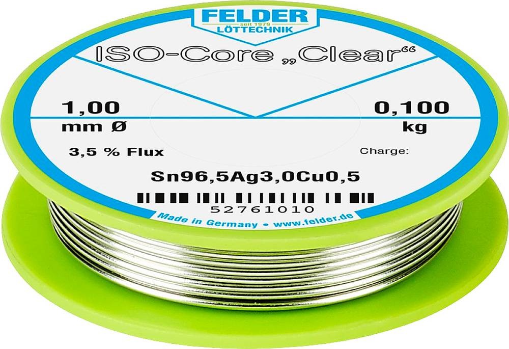 Felder ISO-Core \ Clear\ SAC305 Lötzinn Spule Sn96,5Ag3Cu0,5 0.