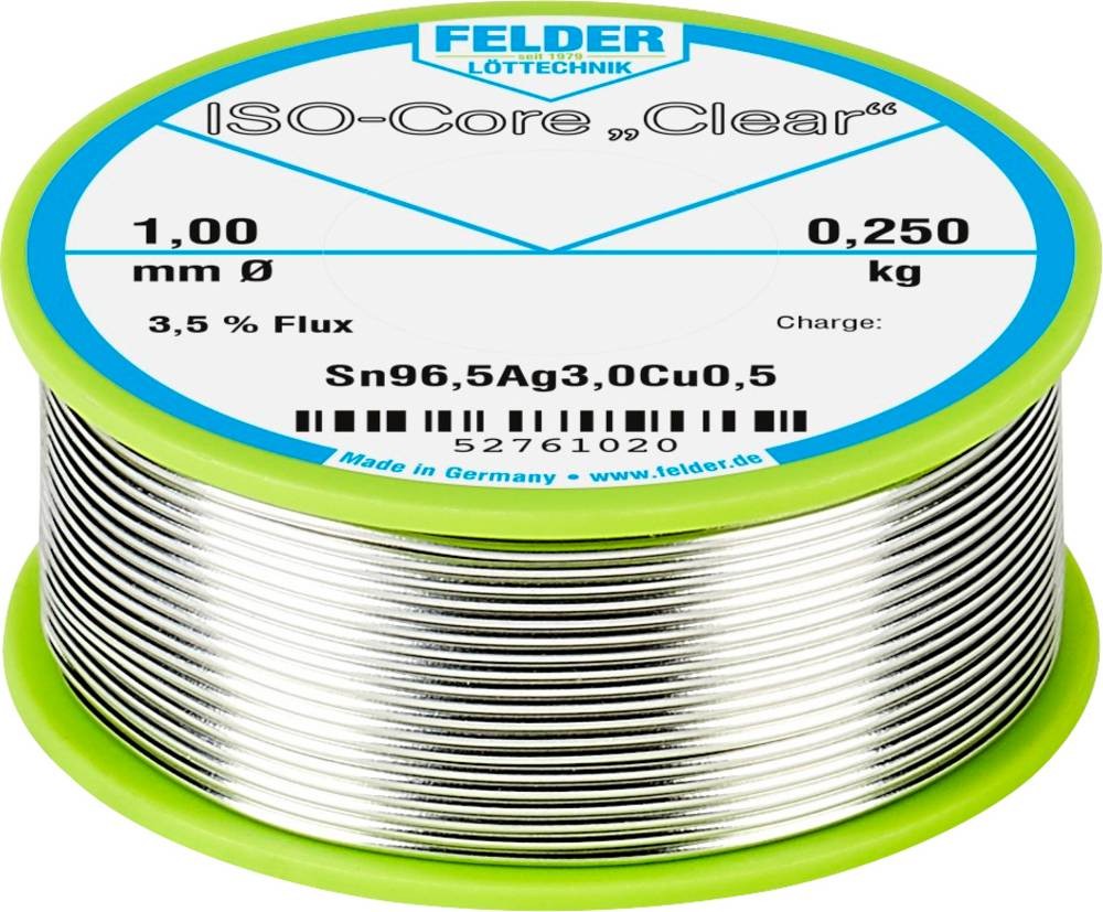 Felder ISO-Core \ Clear\ SAC305 Lötzinn Spule Sn96,5Ag3Cu0,5 0.