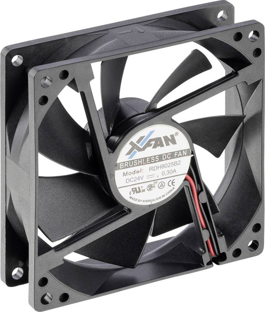 X-Fan RDH8025B2 Axialventilatore 24 V/DC 61.2 m³/h (L x B x H) 80 x
